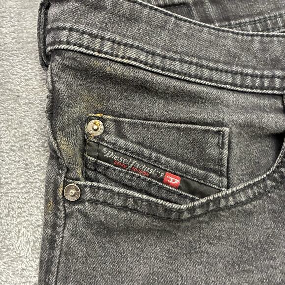 Diesel Jeans Mens 36x32 Black Buster Regular Slim Tapered 5 Pocket Stretch Denim - Picture 2 of 13